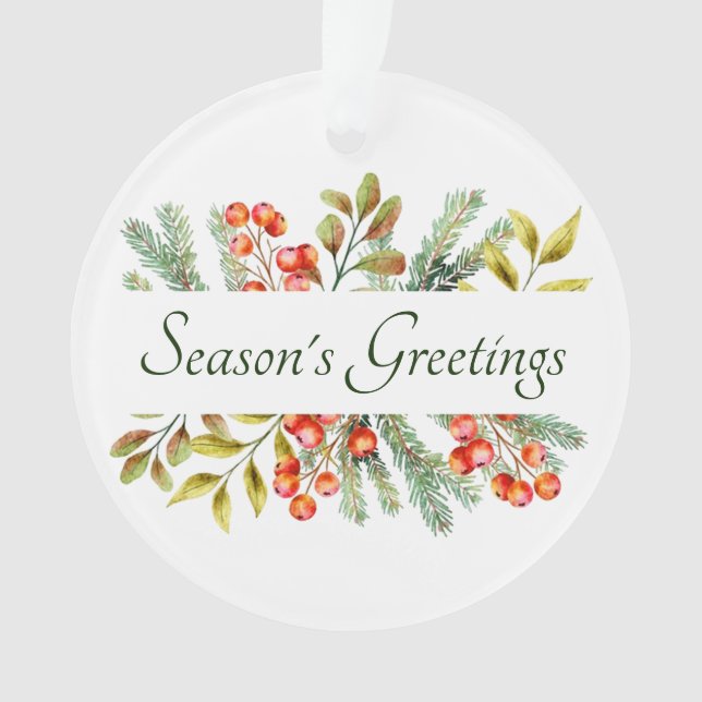 Botanical banner custom  ornament (Front)