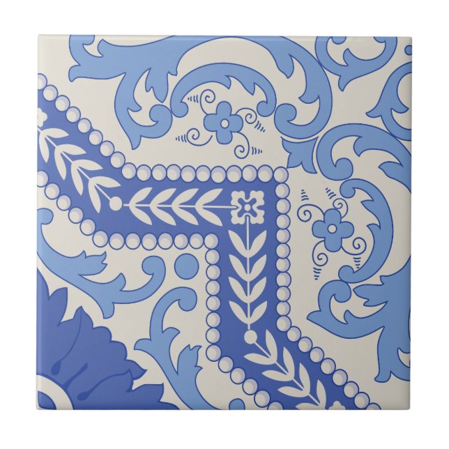Botanical Beaded Frame Tile (Front)