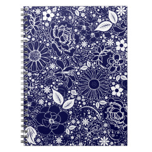 Botanical Beauties Blue Spiral Notebook
