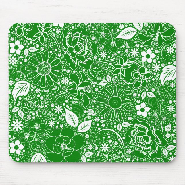 Botanical Beauties Green Mousepad (Front)