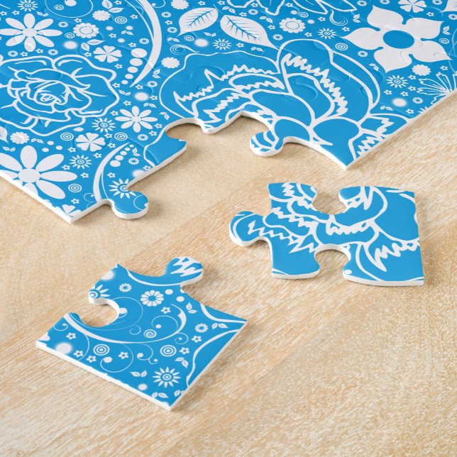 Botanical Beauties Light Blue Puzzle (Side)