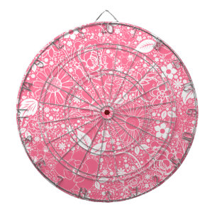 Botanical Beauties Light Pink Dartboard