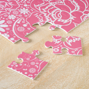 Botanical Beauties Light Pink JIGSAW PUZZLE
