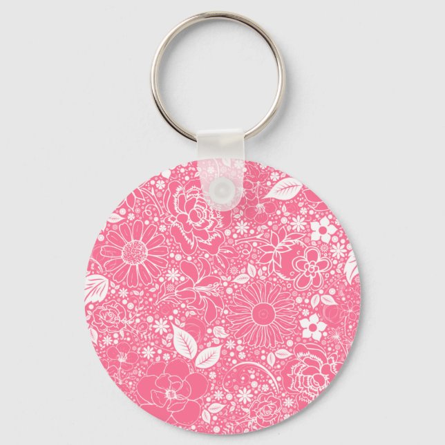 Botanical Beauties Light Pink KEY CHAIN (Front)