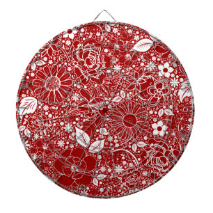 Botanical Beauties Red Dart Board