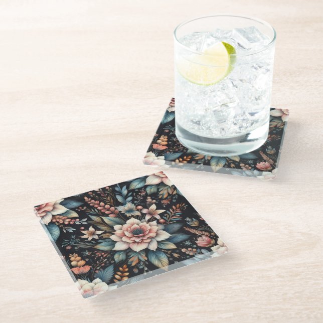 Botanical Beauty  Glass Coaster (Angled)