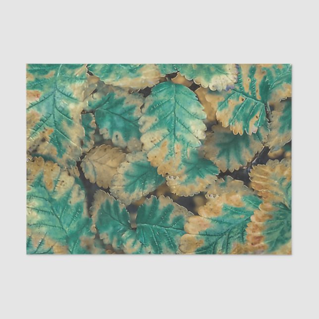 Botanical Beauty: Intricate Leaves Close-Up  Tissue Paper (Front)