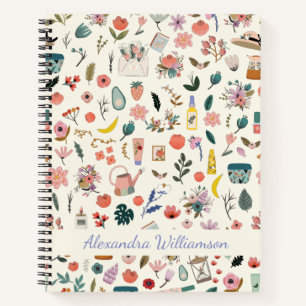 Botanical Beauty Nature Pattern Personalized  Notebook