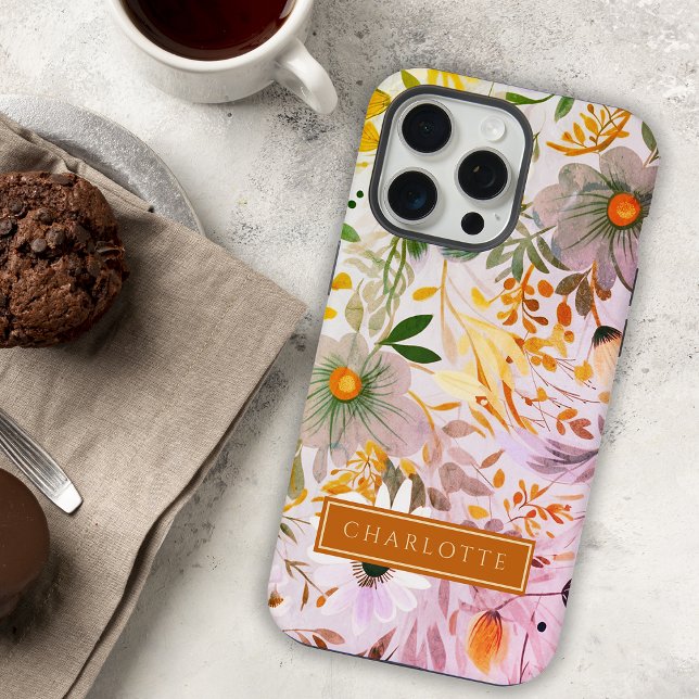 Botanical Beauty Pink and Orange Floral  iPhone Case (Creator Uploaded)