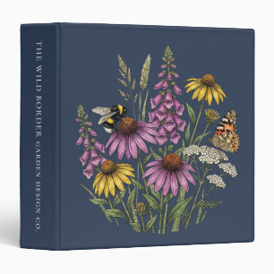 Botanical Bee & Butterfly Navy Binder