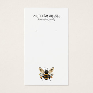 Botanical Bee Earring Jewelry Display Card