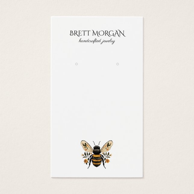 Botanical  Bee Earring Jewelry Display Card (Devant)