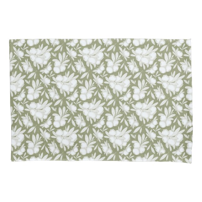 Botanical Berry Sketch Pair of pillowcases (Front-Left)