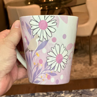 Botanical Bird Floral Nature Latte Mug