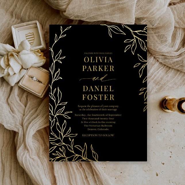Botanical Black Gold Elegant Wedding (Creator Uploaded)