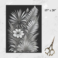 Botanical Black White Line Drawing