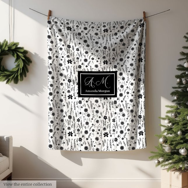 Botanical Blanket Personalized Monochrome Minimal (Botanical Blanket Personalized Monochrome Minimal)