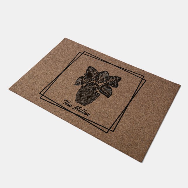 Botanical Bliss: Personalized Plant Design Doormat (Angled)
