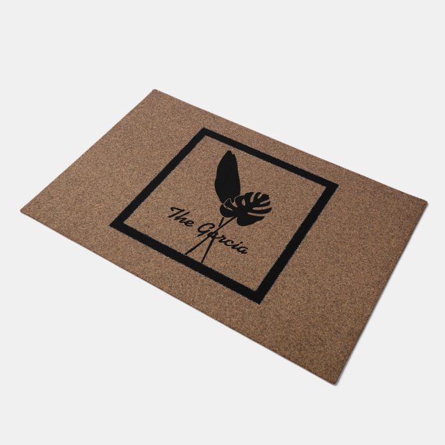 Botanical Bliss: Personalized Plant Design Doormat (Angled)