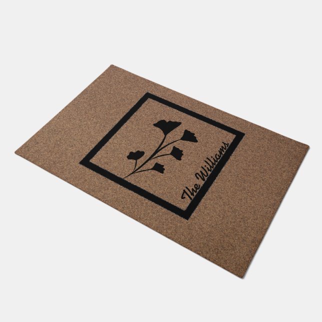 Botanical Bliss: Personalized Plant Design Doormat (Angled)