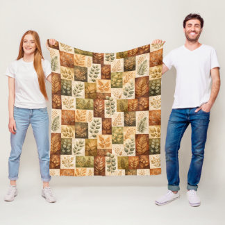 Botanical Blocks Fleece Blanket
