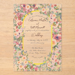 Botanical Bloom Acrylic Wedding Invitation
