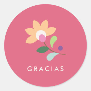 Botanical Bloom Cinco de Mayo Sticker - Magenta
