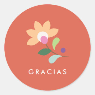 Botanical Bloom Cinco de Mayo Sticker - Tomato