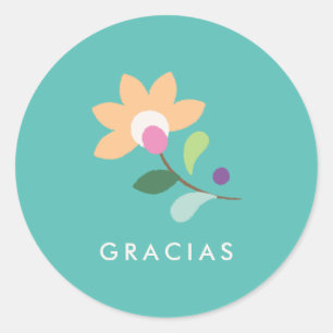 Botanical Bloom Cinco de Mayo Sticker - Turquoise