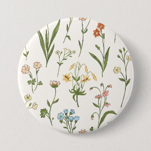 Botanical Bloom - Elegant Floral 3 Inch Round Button