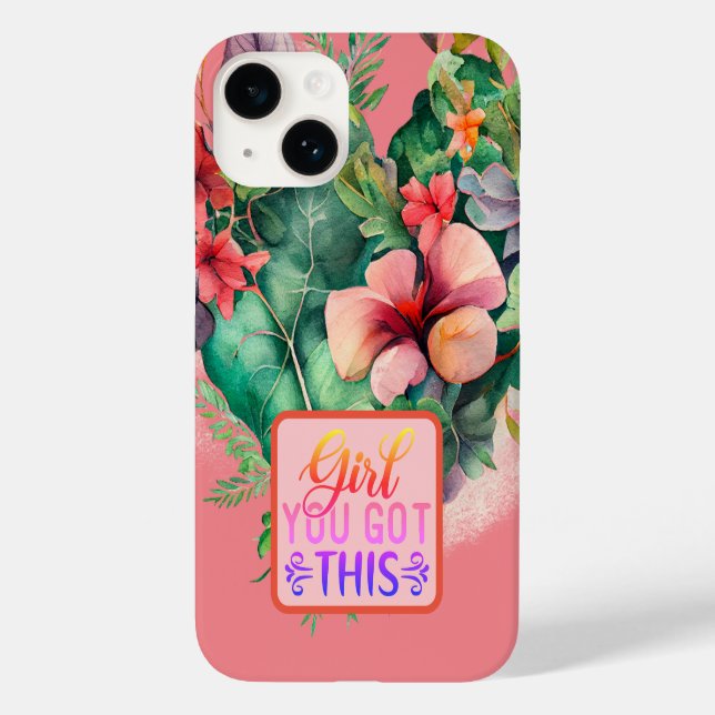 Botanical Bloom Girl You Got This Quote Case-Mate iPhone Case (Back)