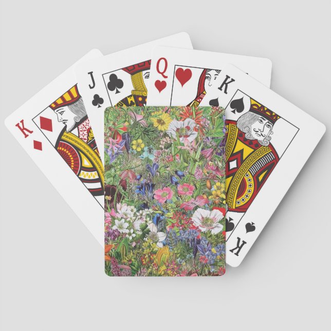 Botanical Bloom Nature Wildflower Playing Cards (Back)