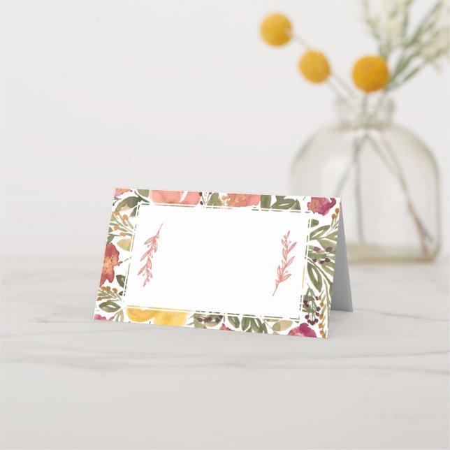 Botanical Bloom Painting Place Card (Front)