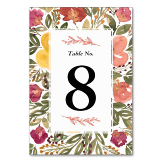 Botanical Bloom Painting Table Number