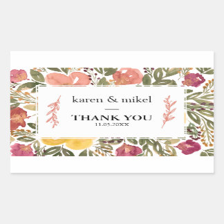 Botanical Bloom Painting Wedding Sticker