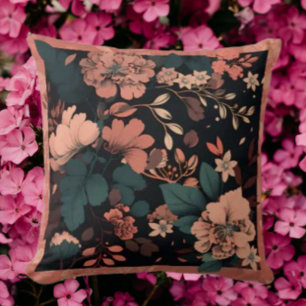 Botanical Blossoms Throw Pillow