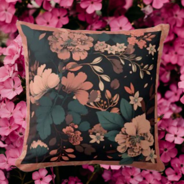 Botanical Blossoms Throw Pillow (Creator Uploaded)