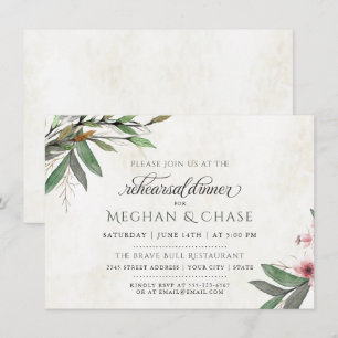 Botanical Blossoms Wedding Rehearsal Dinner Invitation