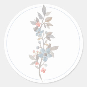 Botanical Blue Envelope Seals Stickers