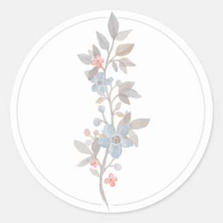 Botanical Blue Envelope Seals Stickers