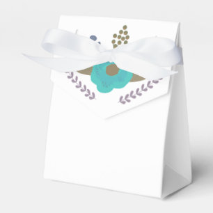 Botanical Blue Floral Leaves Party Favour Boxes