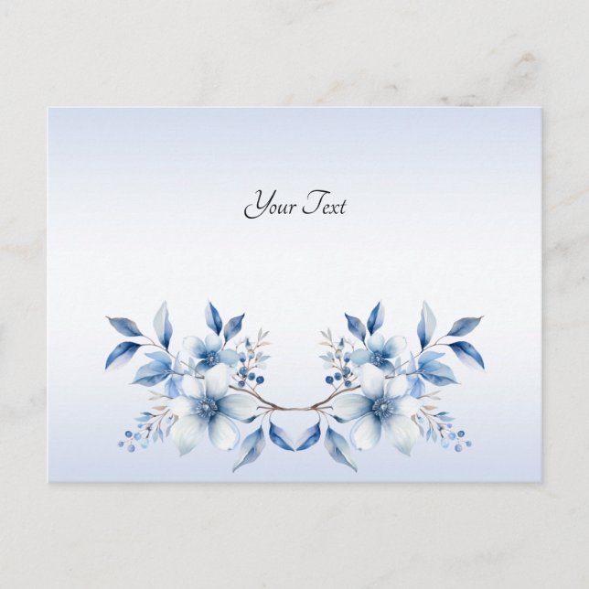 Botanical Blue Flowers Postcard (Front)