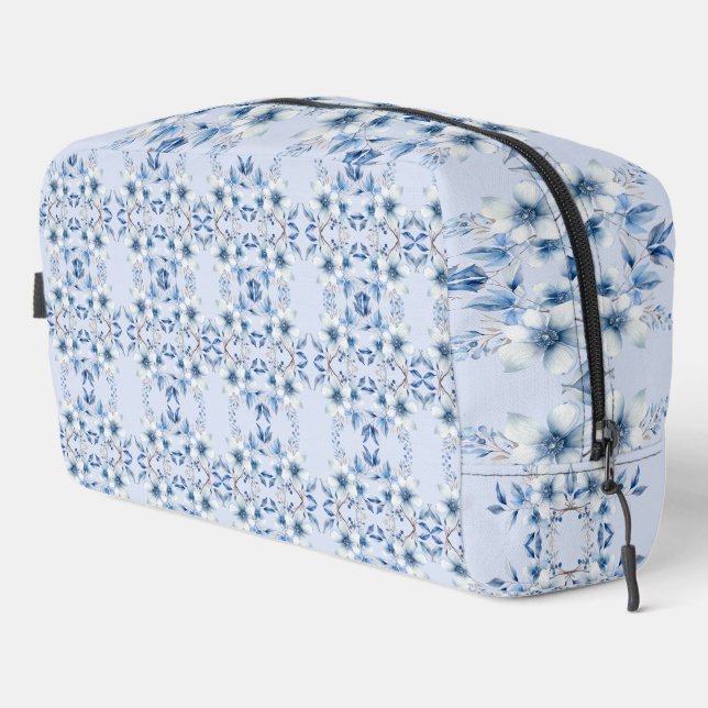 Botanical Blue Flowers Toiletry Bag (Right Corner)