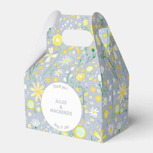 Botanical Blue Wildflower Floral Favor Box