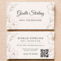 Botanical Blush Nail Technician QR Code Floral