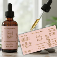Botanical Blush pink Essential Oil Bottle Label