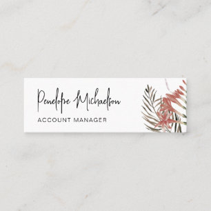 Botanical Boho Border with Modern Lettering Mini Business Card