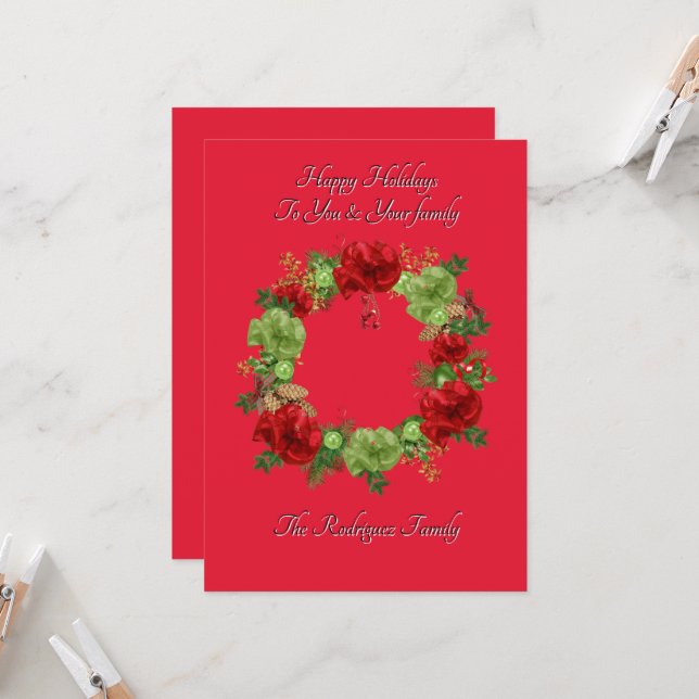 BOTANICAL BOHO CHRISTMAS CARD (Front/Back In Situ)
