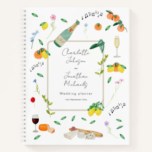 Botanical Boho Citrus Summer Wedding Planner Notebook