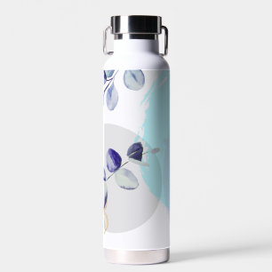 Botanical Boho Cyan Purple Water Bottle